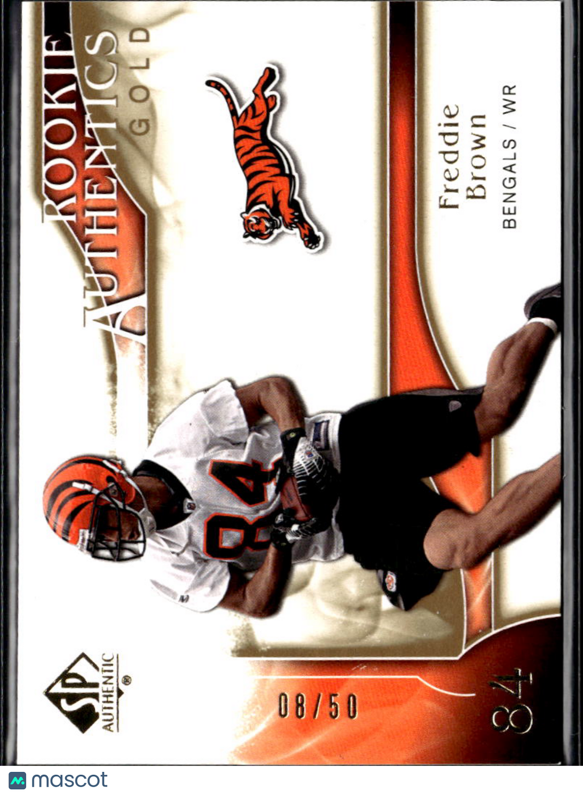Freddie Brown 2009 Upper Deck SP Authentic Rookie RC GOLD 8/50 Bengals