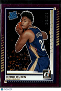 Derik Queen 2025 Donruss Rated Rookie Purple RC 243/275 Pelicans