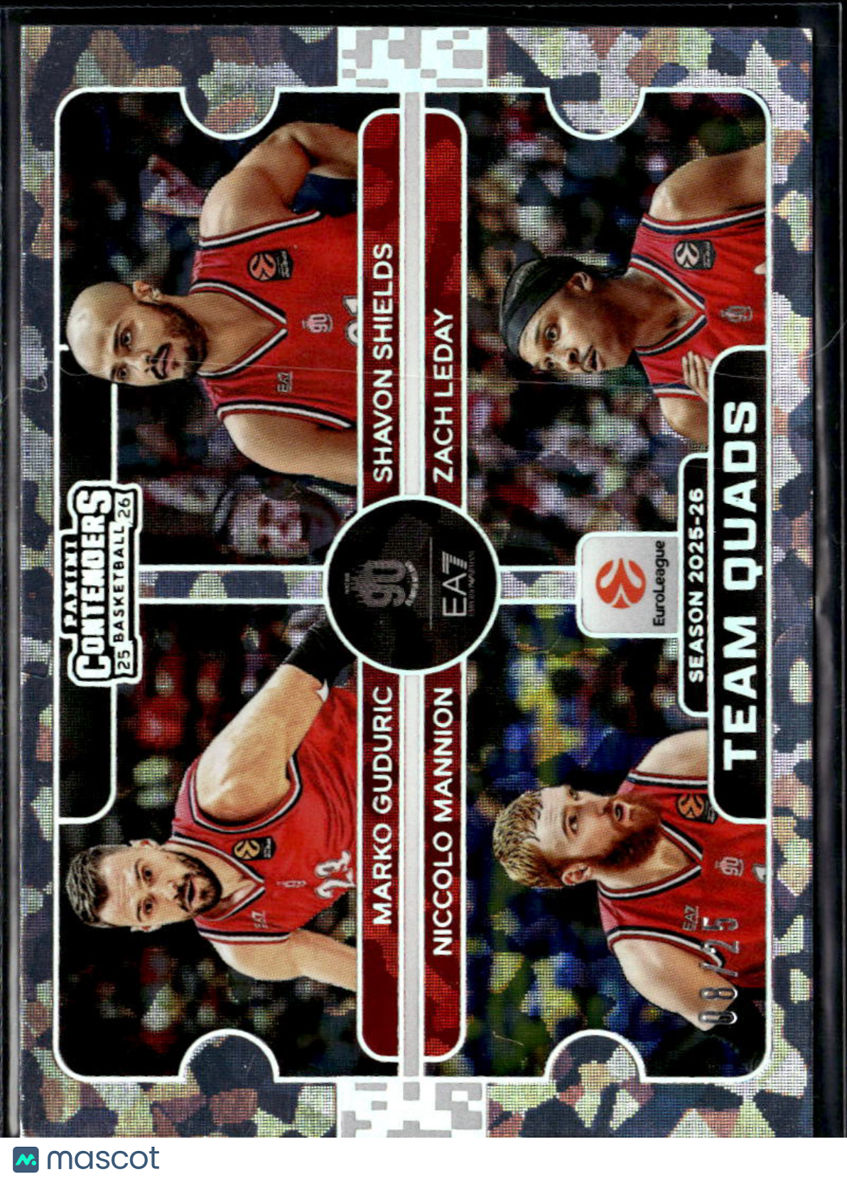 Mannion Guduric LeDay Shields 2026 Contenders EuroLeague Quads Cracked Ice /25