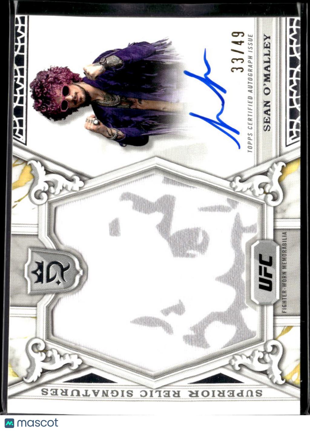 Sean O'Malley 2024 Topps Royalty UFC Auto Autograph Patch MMA 33/49