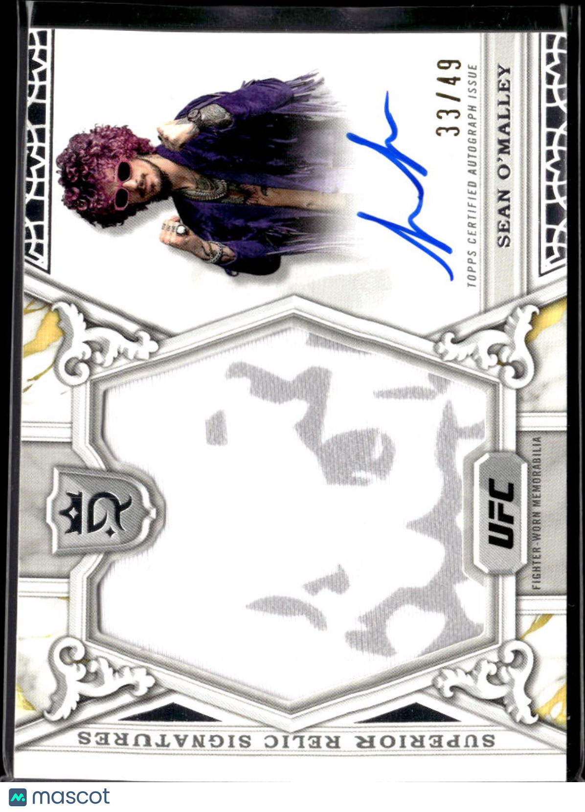 Sean O'Malley 2024 Topps Royalty UFC Auto Autograph Patch MMA 33/49