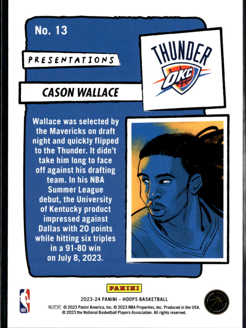 Cason Wallace 2023-24 NBA Hoops Presentations SSP RC Oklahoma City Thunder