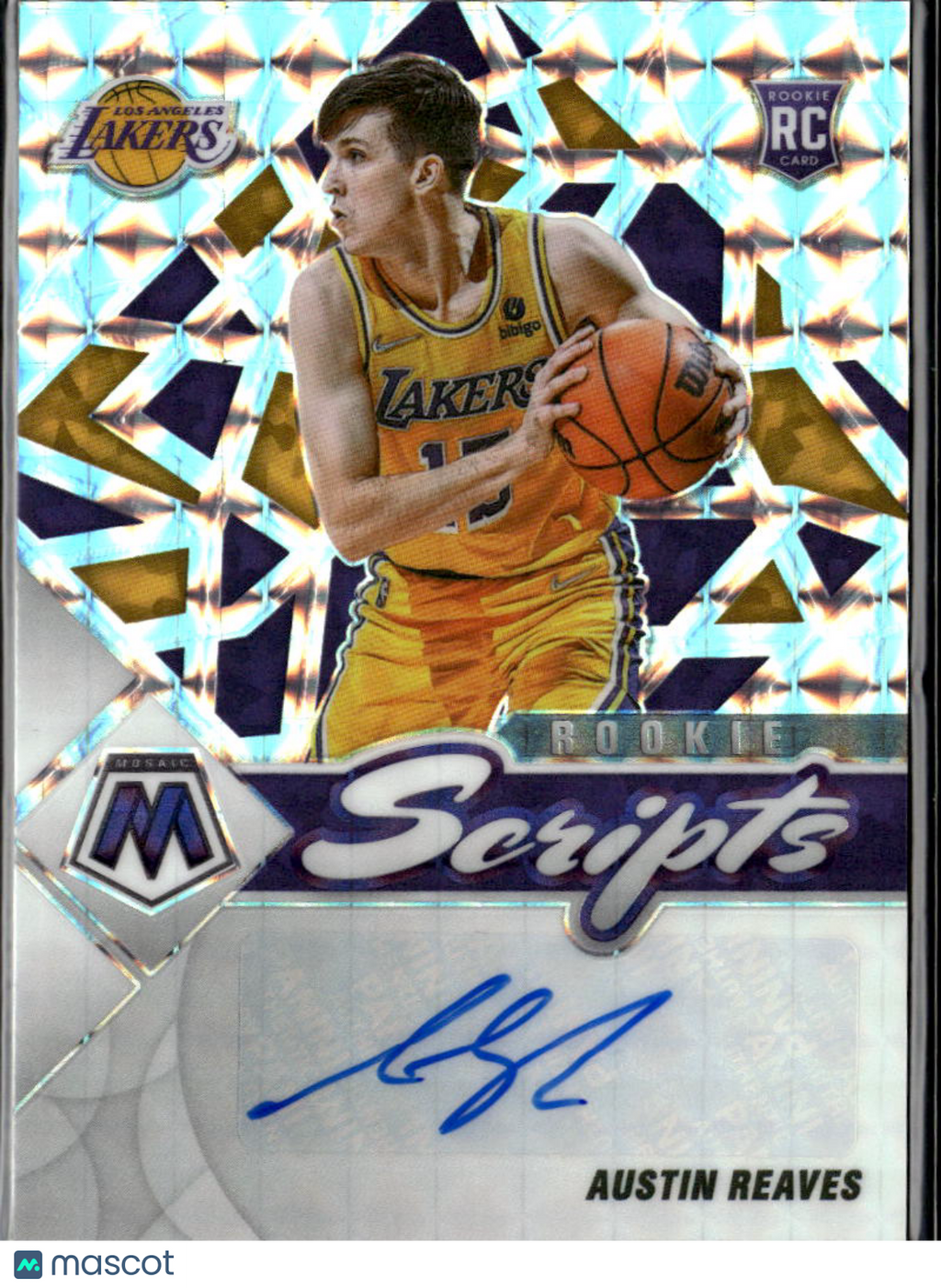 Austin Reaves 2021-22 Mosaic Scripts Auto Autograph RC Los Angeles Lakers