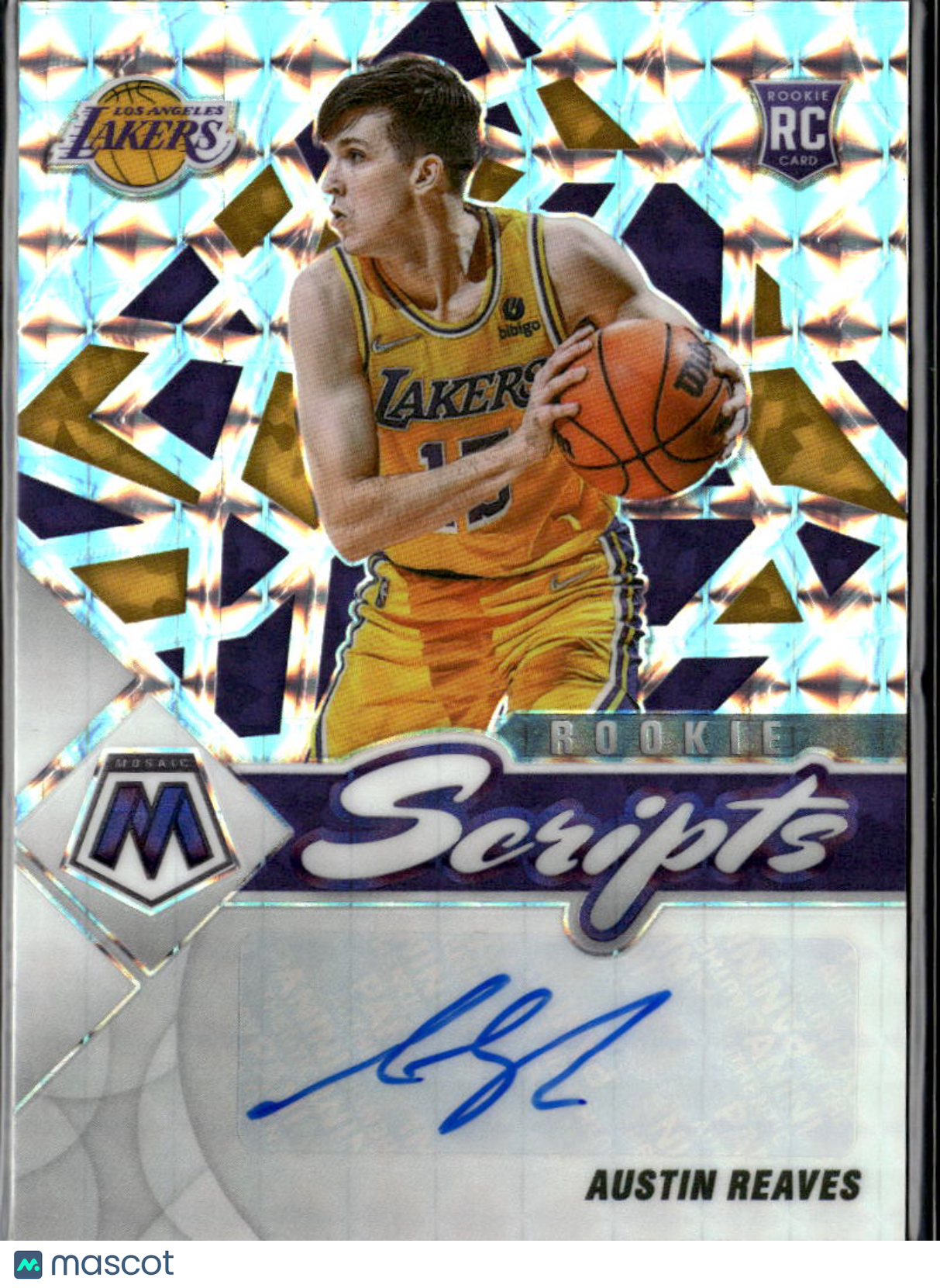 Austin Reaves 2021-22 Mosaic Scripts Auto Autograph RC Los Angeles Lakers
