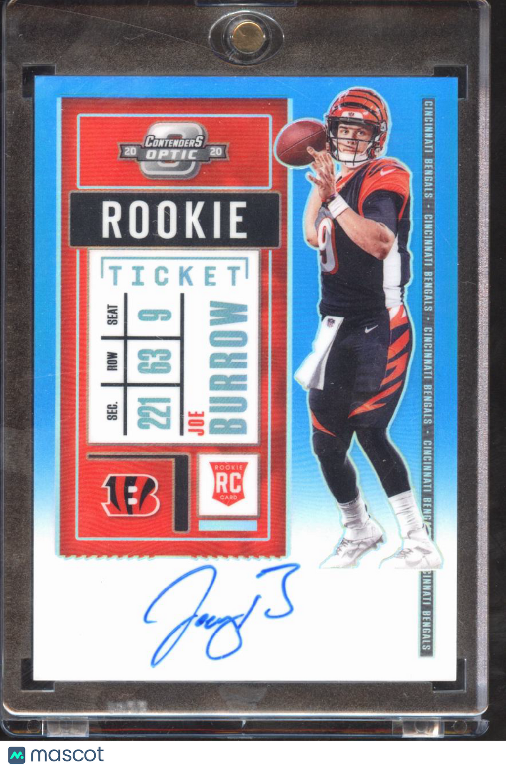 Joe Burrow 2020 Contenders Optic Auto Autograph Rookie 44/99 Cincinnati Bengals