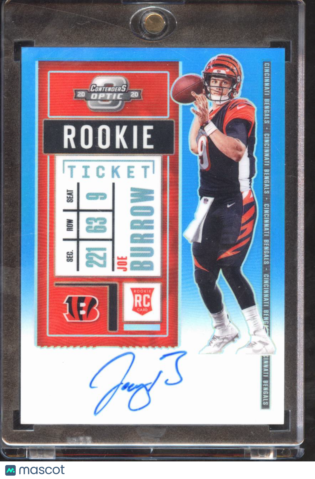 Joe Burrow 2020 Contenders Optic Auto Autograph Rookie 44/99 Cincinnati Bengals