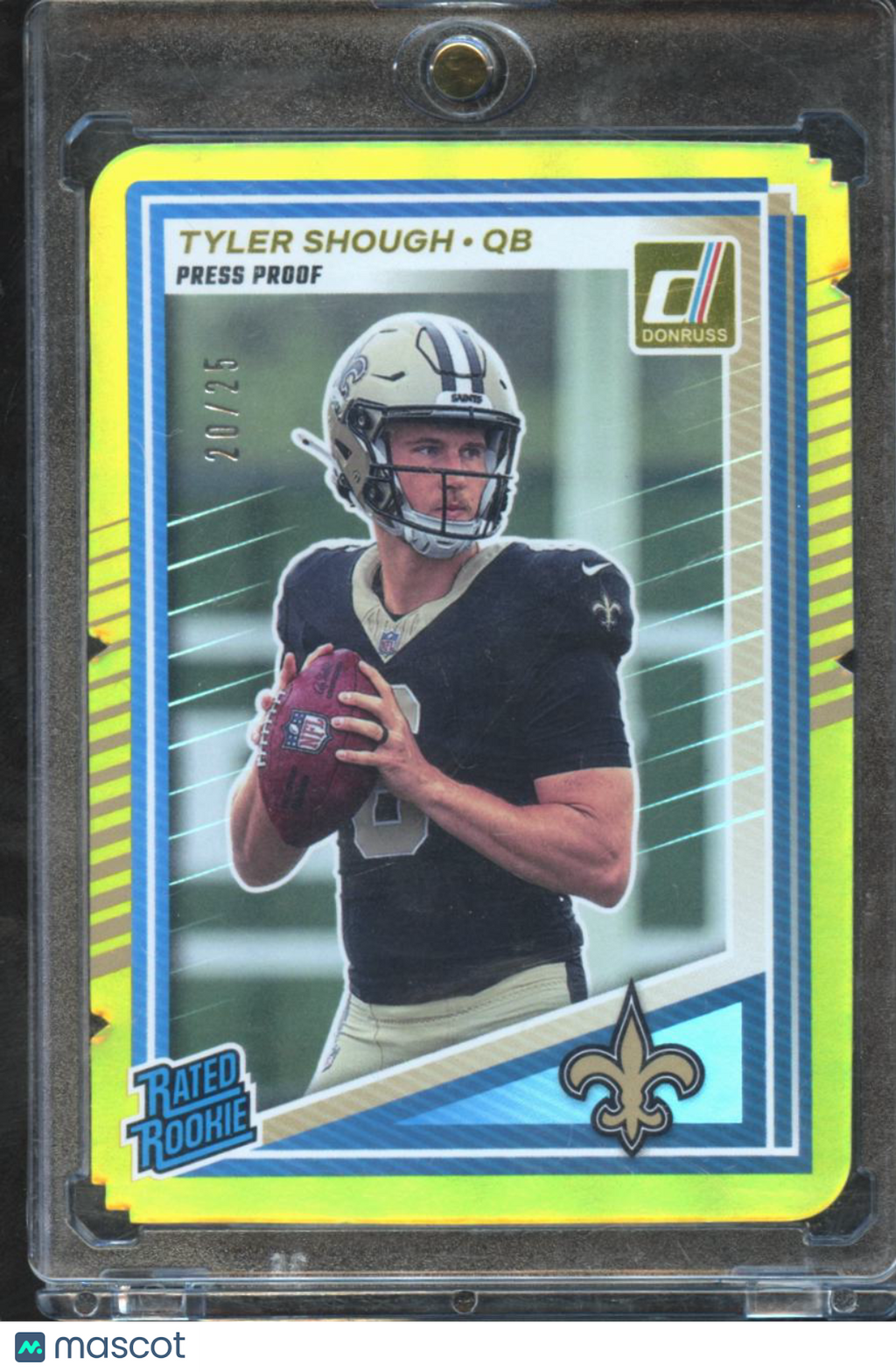 Tyler Shough 2025 Donruss GOLD Rated Rookie RC 20/25 #304 New Orleans Saints