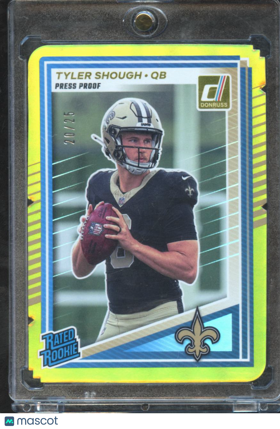 Tyler Shough 2025 Donruss GOLD Rated Rookie RC 20/25 #304 New Orleans Saints