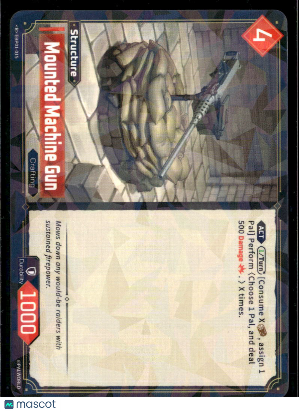 Mounted Machine Gun Craxked Ice Holo Palworld Official Card Game EBP01-015