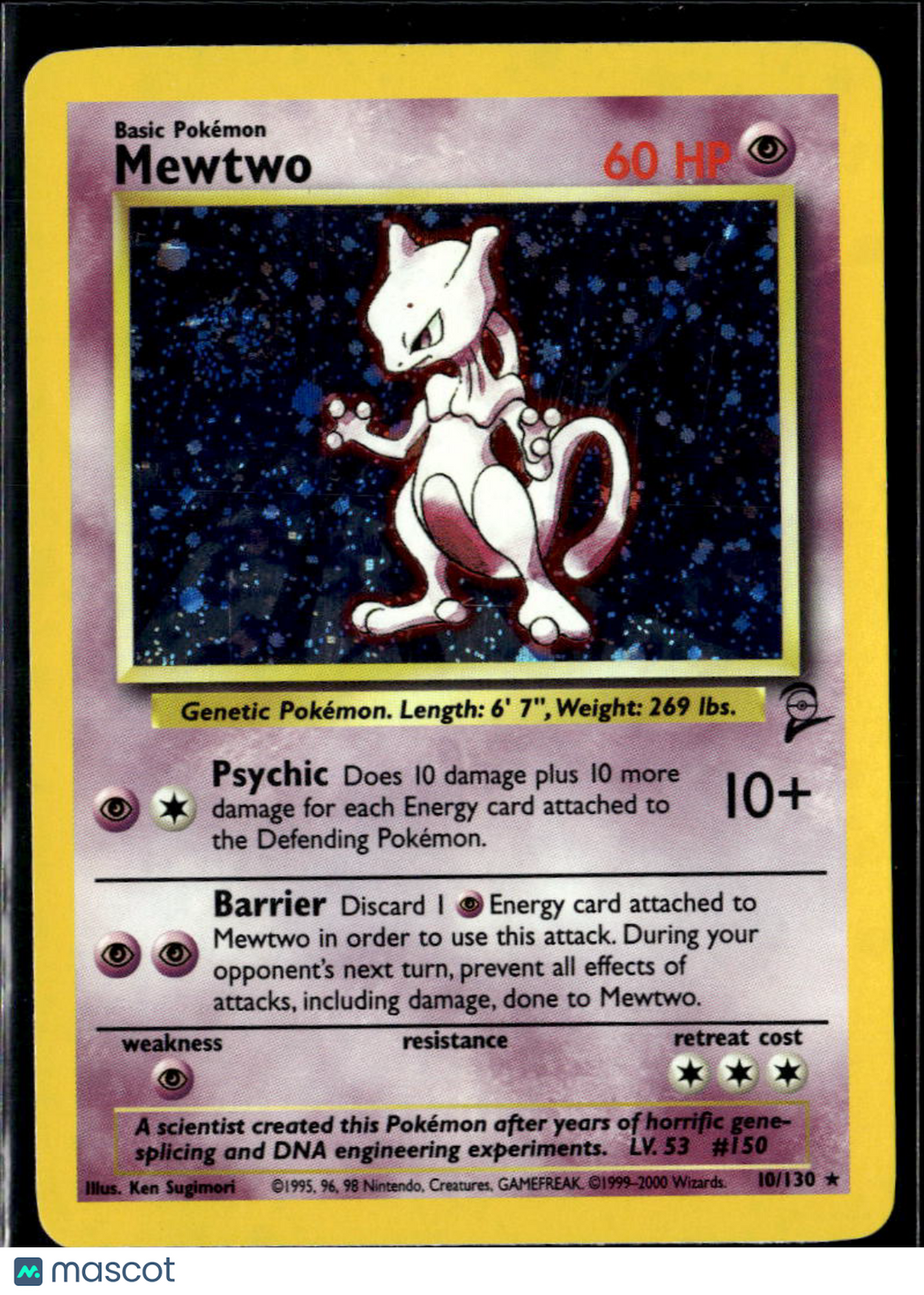Mewtwo 2000 Base Set 2 Holo Rare #10/130