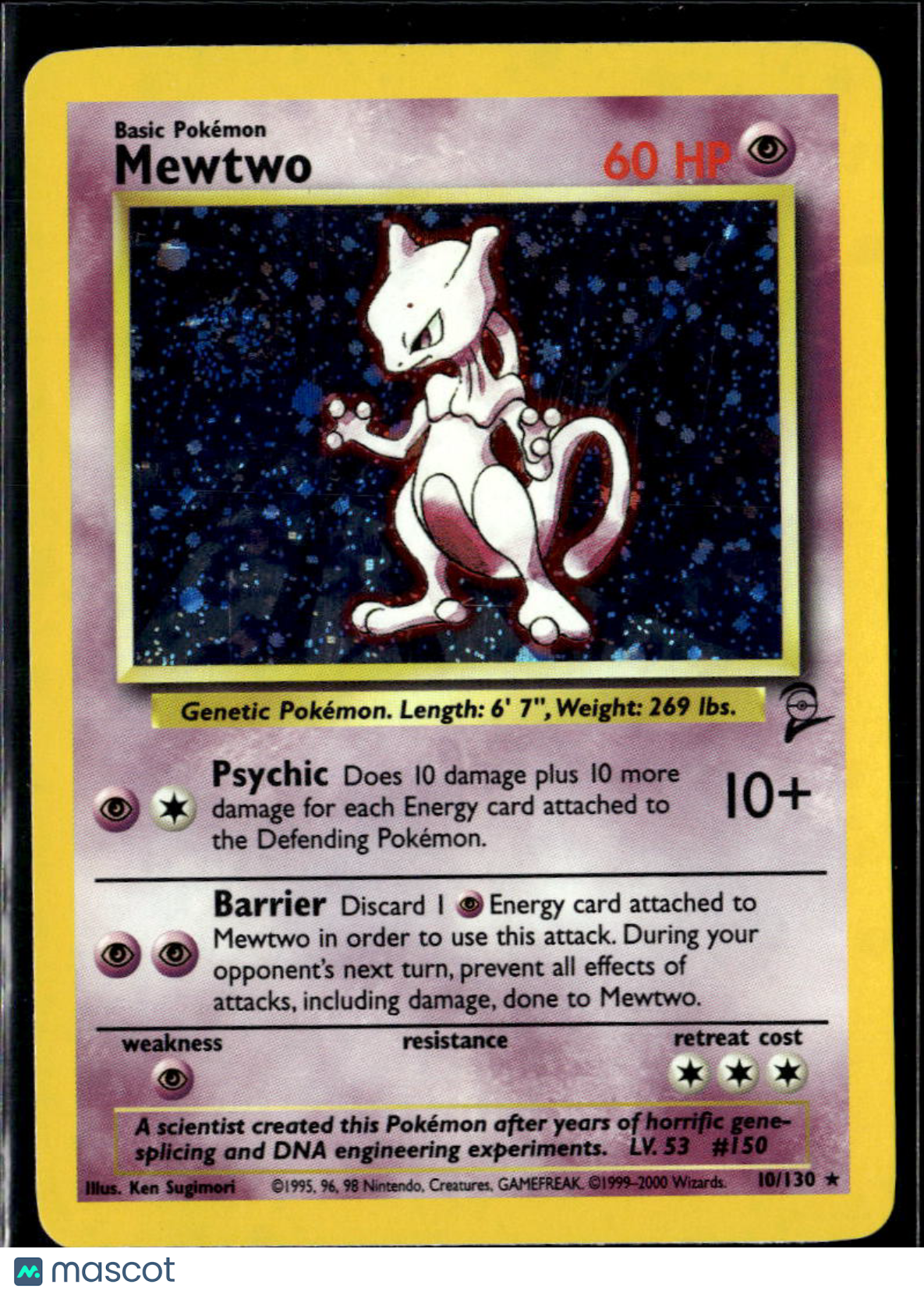 Mewtwo 2000 Base Set 2 Holo Rare #10/130