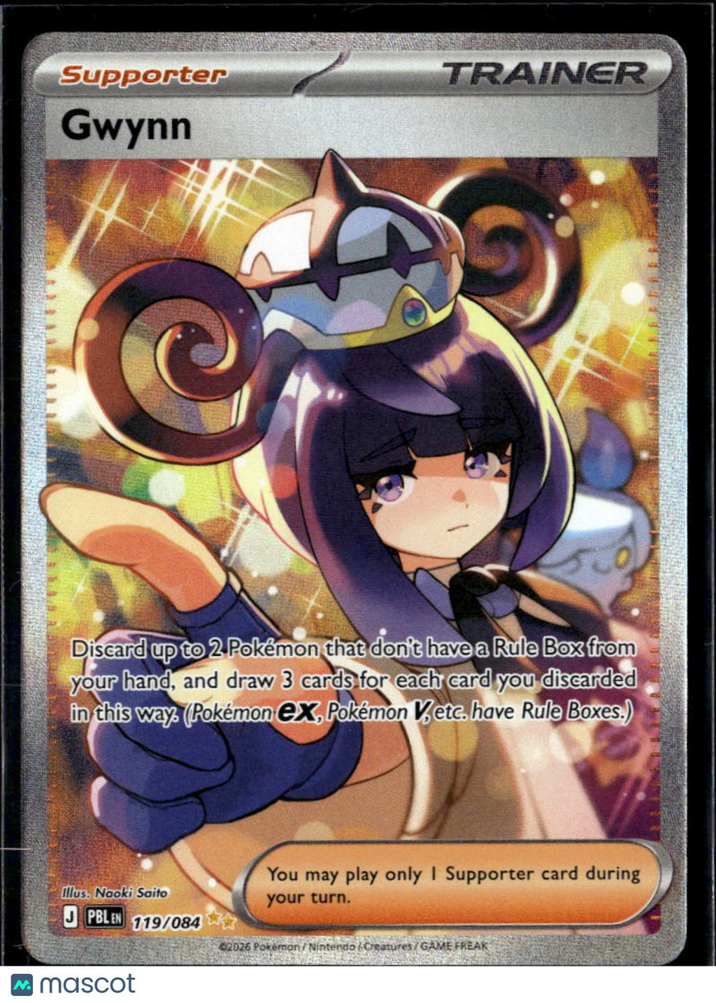 Gwynn 2026 Pitch Black Holo Secret Rare FA SAR #119/84