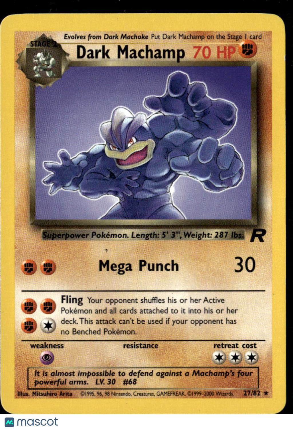 Dark Machamp 2000 Team Rocket Rare #27/82