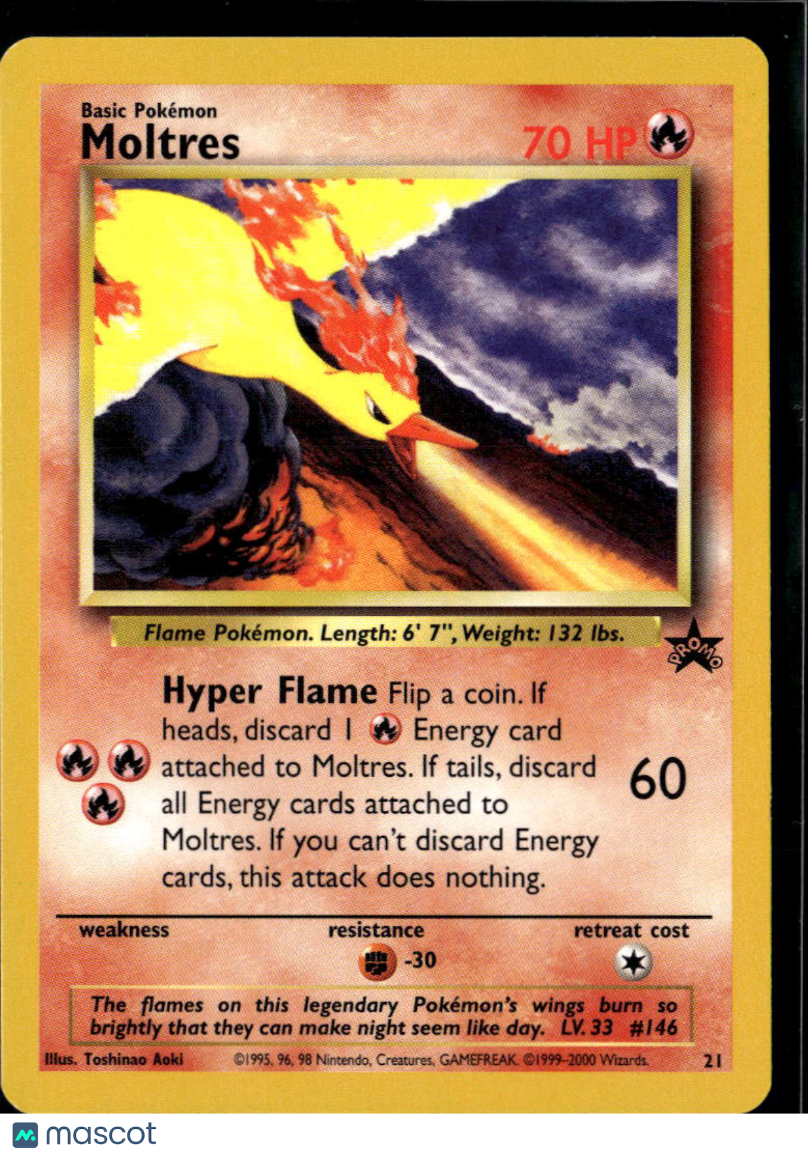 Moltres Wizards Holo Black Star Promo #21