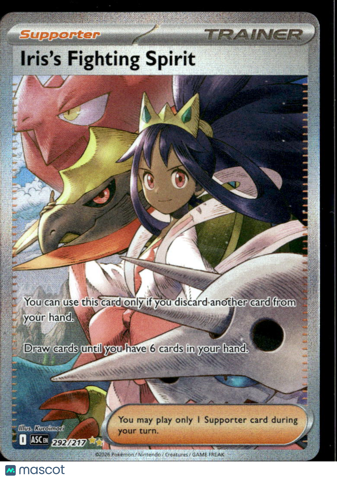 Iris's Fighting Spirit 2026 – Ascended Heroes Holo Secret Rare FA SAR #292/217
