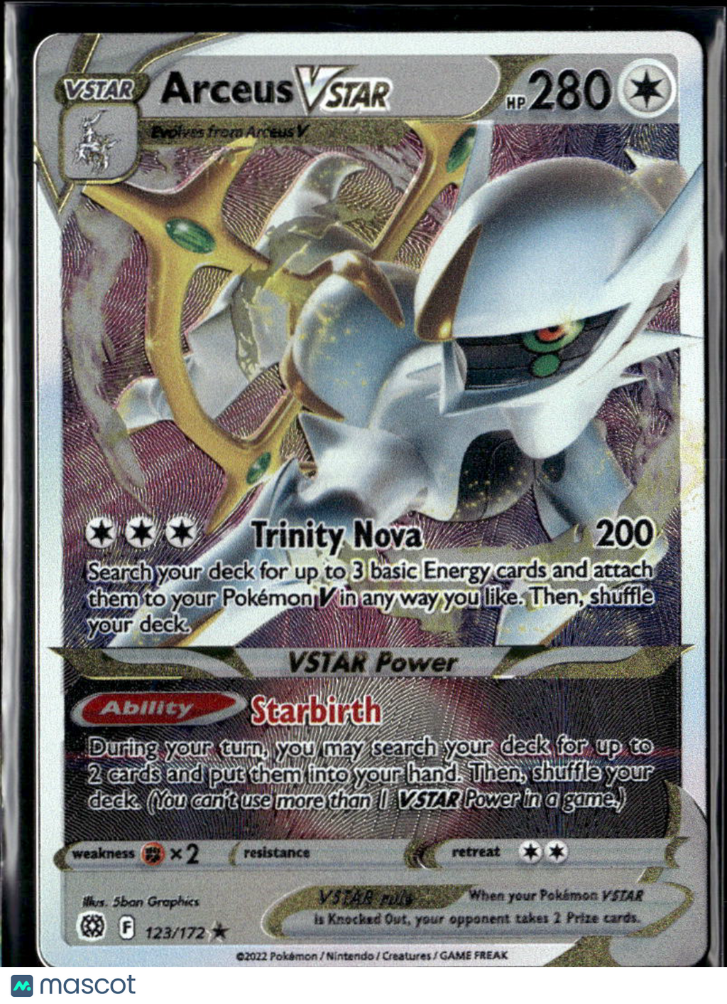 Arceus VSTAR 2022 Brilliant Stars Holo Rare #123/172