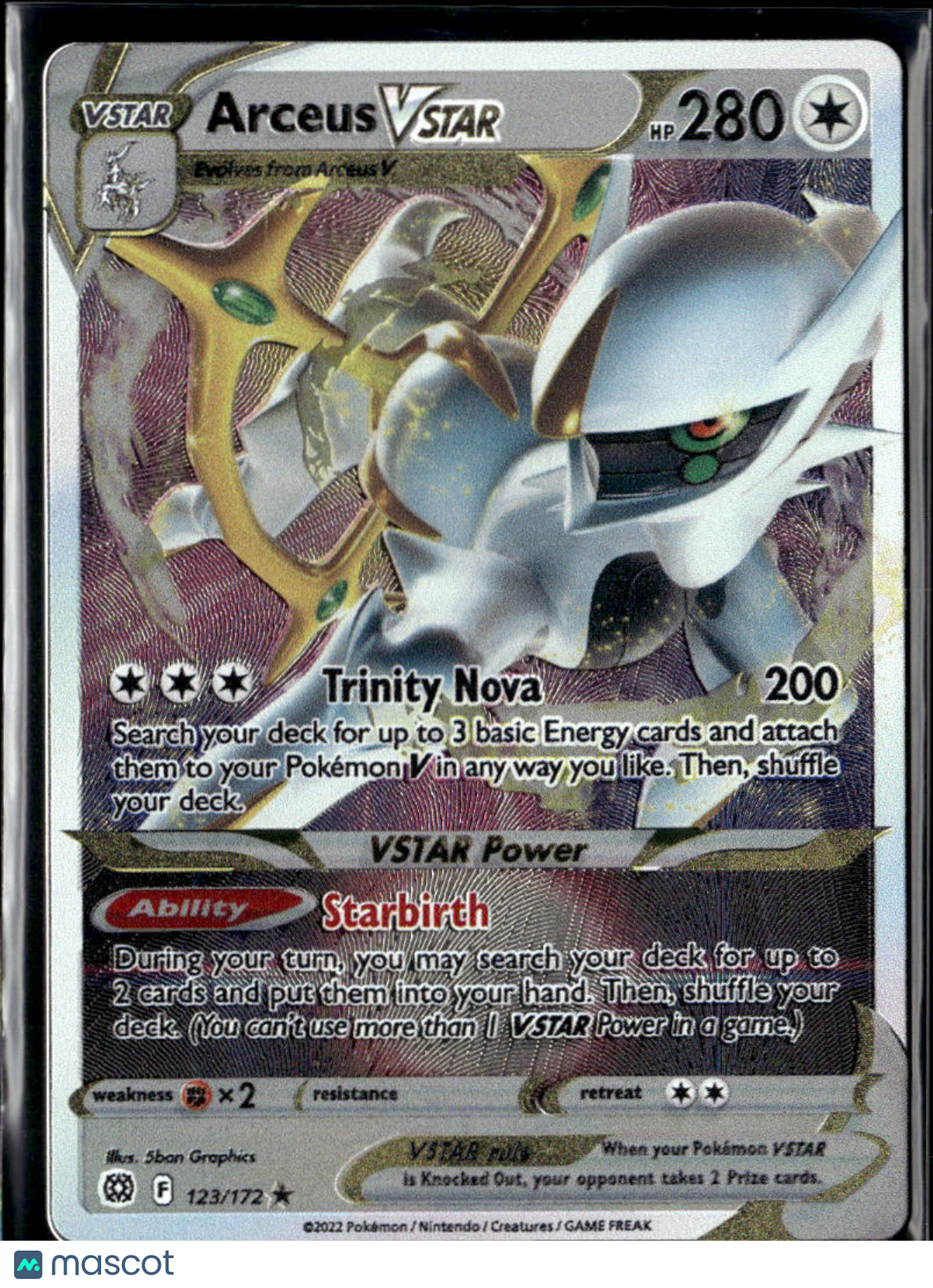 Arceus VSTAR 2022 Brilliant Stars Holo Rare #123/172