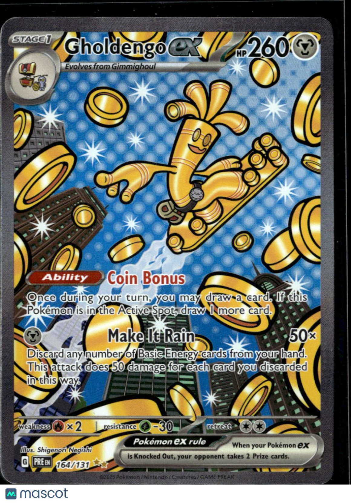 Gholdengo EX 2025 Prismatic Evolutions Holo Secret Rare SAR #164/131