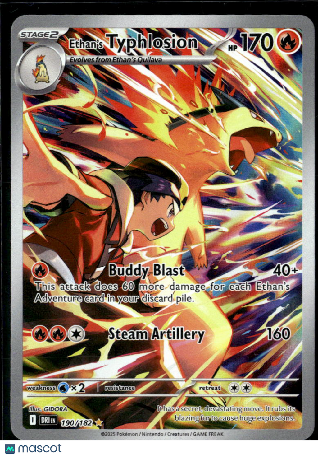 Ethan's Typhlosion 2025 Destined Rivals Holo Secret Rare #190/182