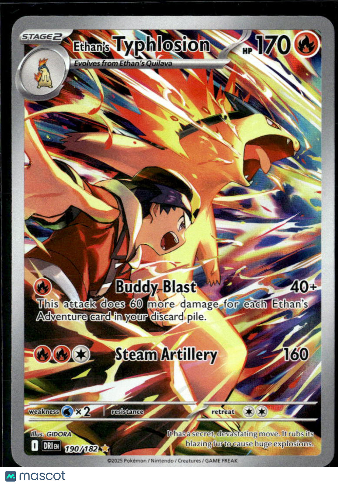 Ethan's Typhlosion 2025 Destined Rivals Holo Secret Rare #190/182