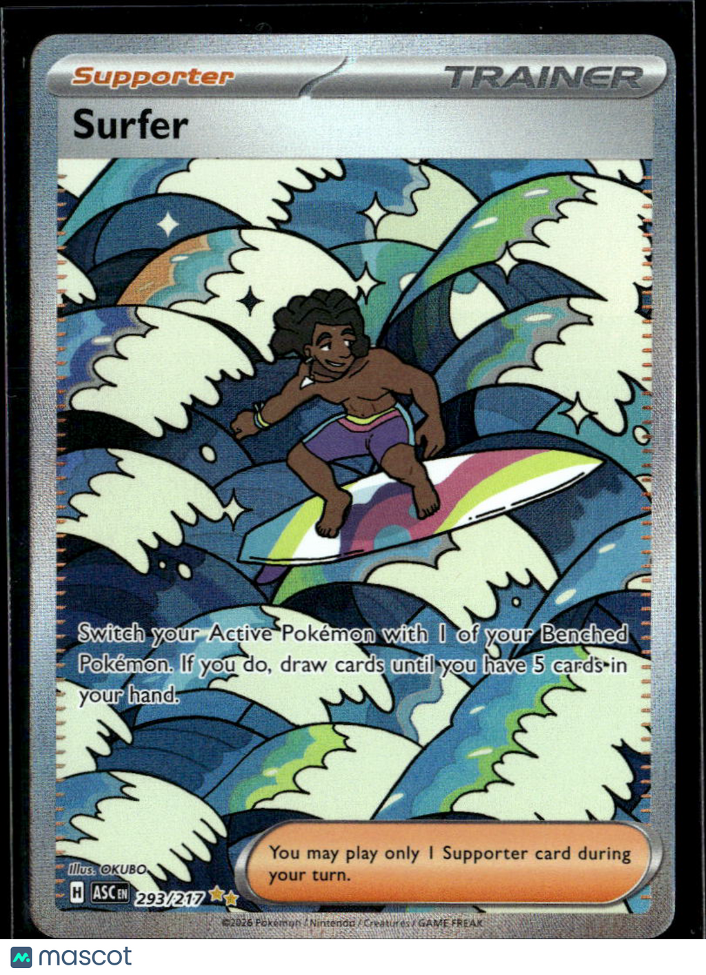 Surfer 2026 Mega Evolution – Ascended Heroes Holo Secret Rare FA SAR #293/217