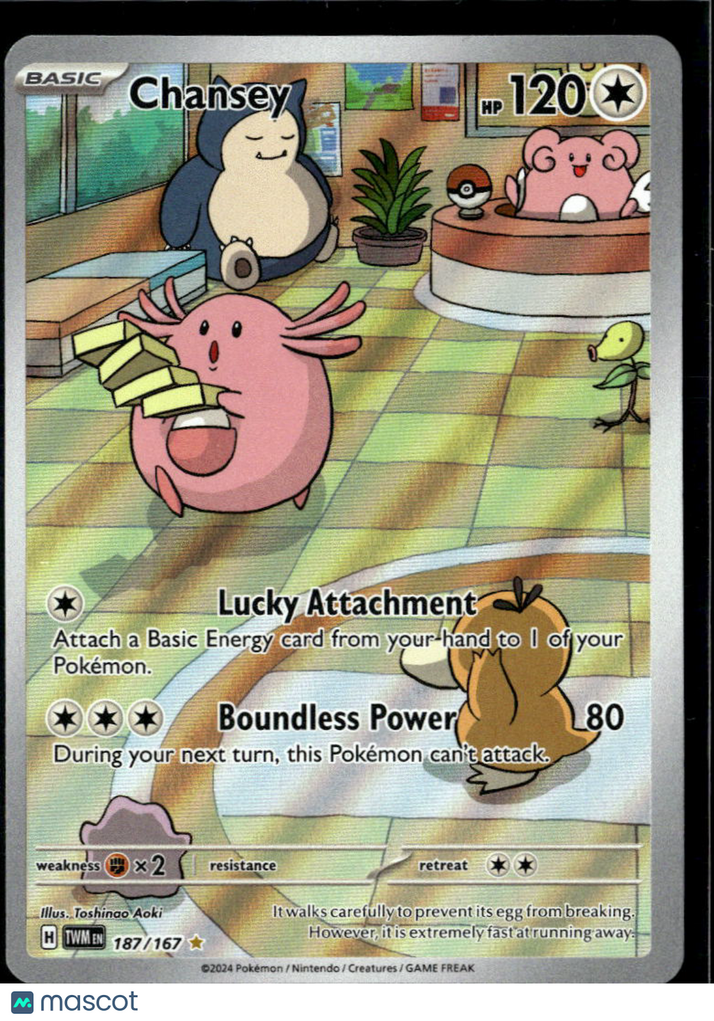 Chansey 2024 Twilight Masquerade Holo Secret Rare #187/167