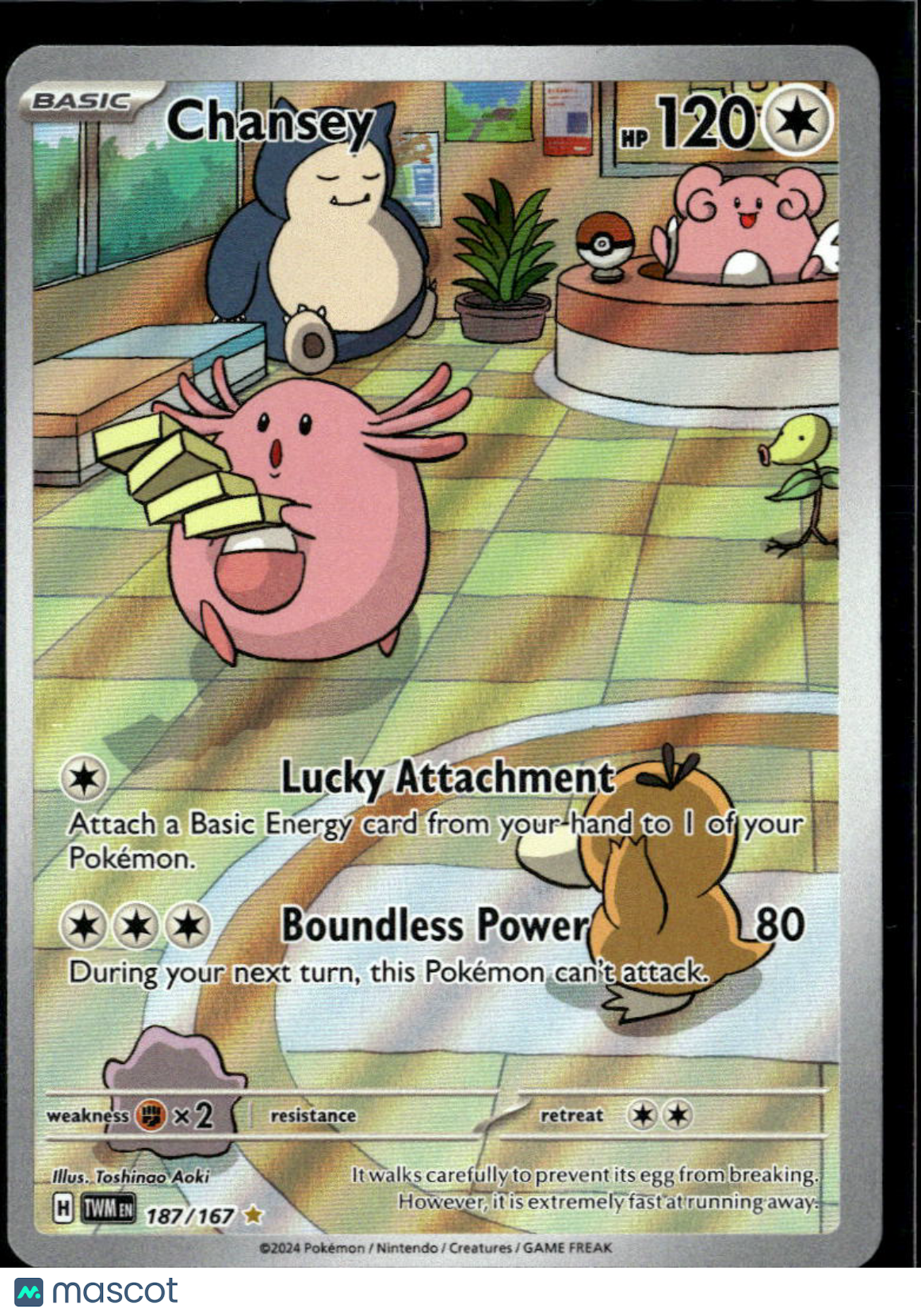 Chansey 2024 Twilight Masquerade Holo Secret Rare #187/167