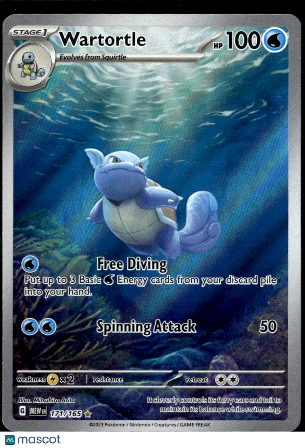 Wartortle 2023 Scarlet & Violet 151 Holo Secret Rare #171/165