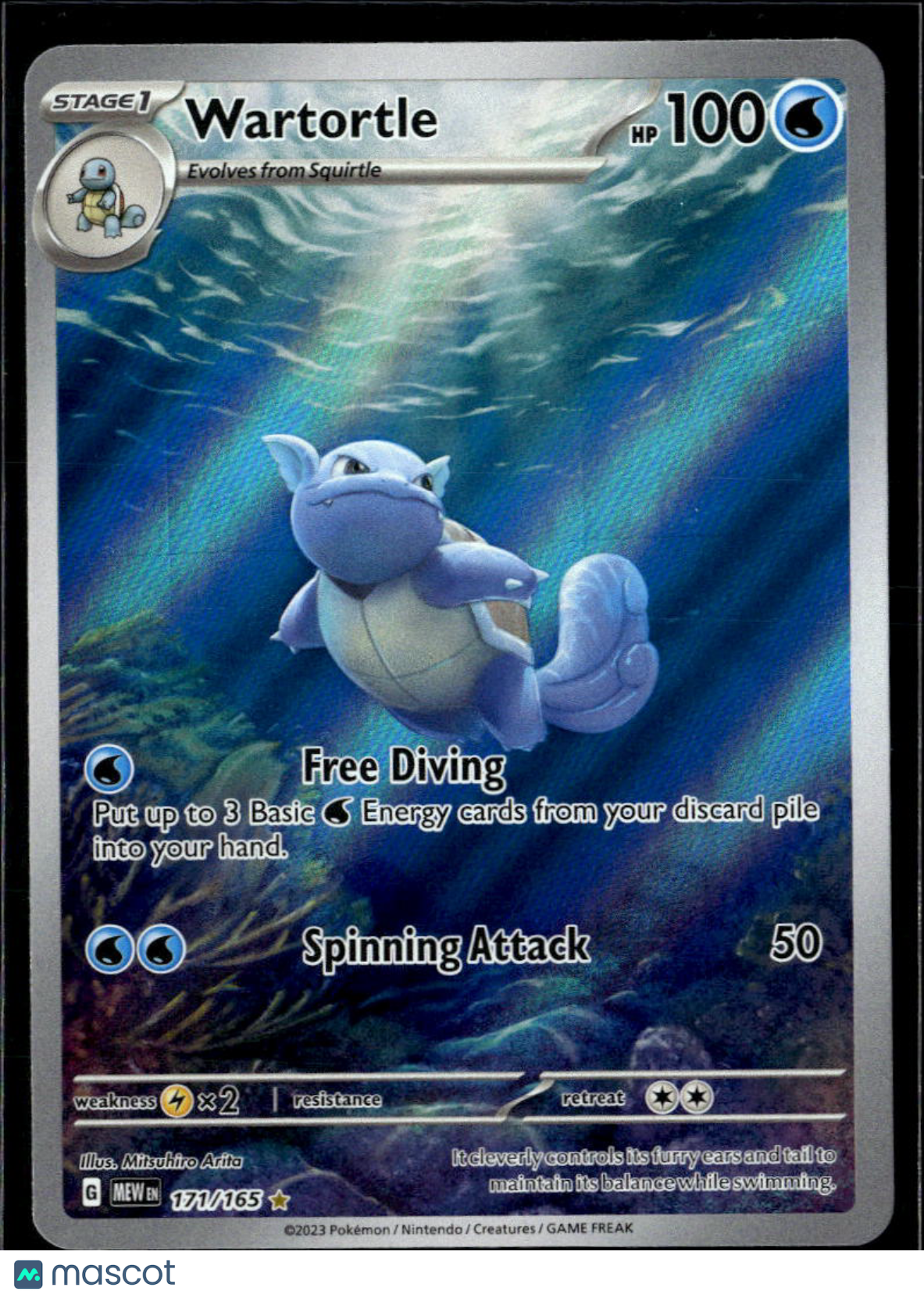 Wartortle 2023 Scarlet & Violet 151 Holo Secret Rare #171/165
