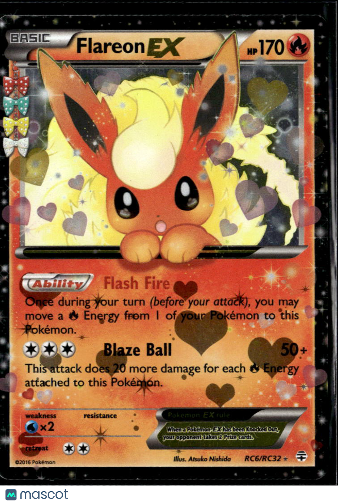Flareon EX 2016 Generations Holo Rare FA #RC6/RC32