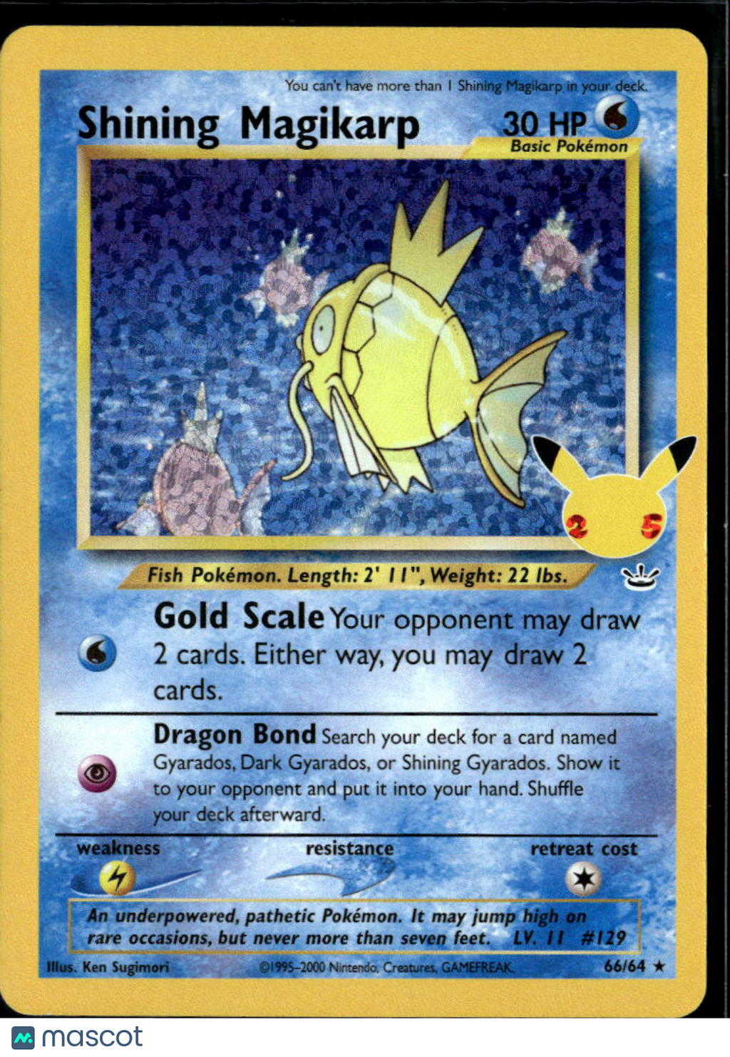 Shining Magikarp 2021 Celebrations Holo Secret Rare #66/64