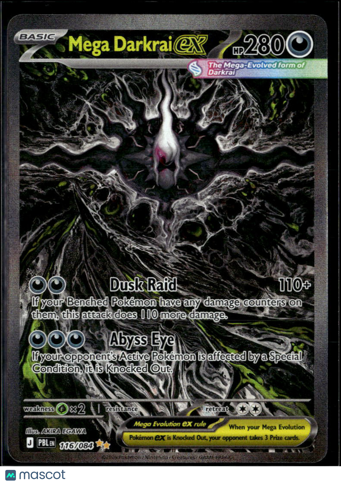 Mega Darkrai EX 2026 Pitch Black Holo Secret Rare SAR #116/84