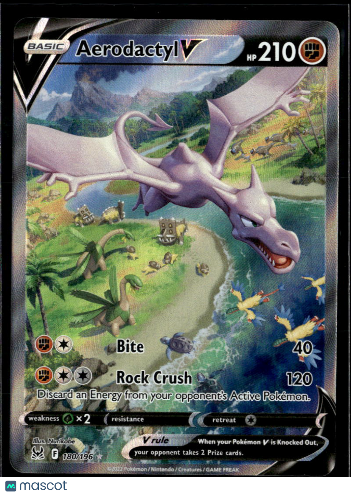 Aerodactyl V 2022 Lost Origin Holo Ultra Rare FA #180/196