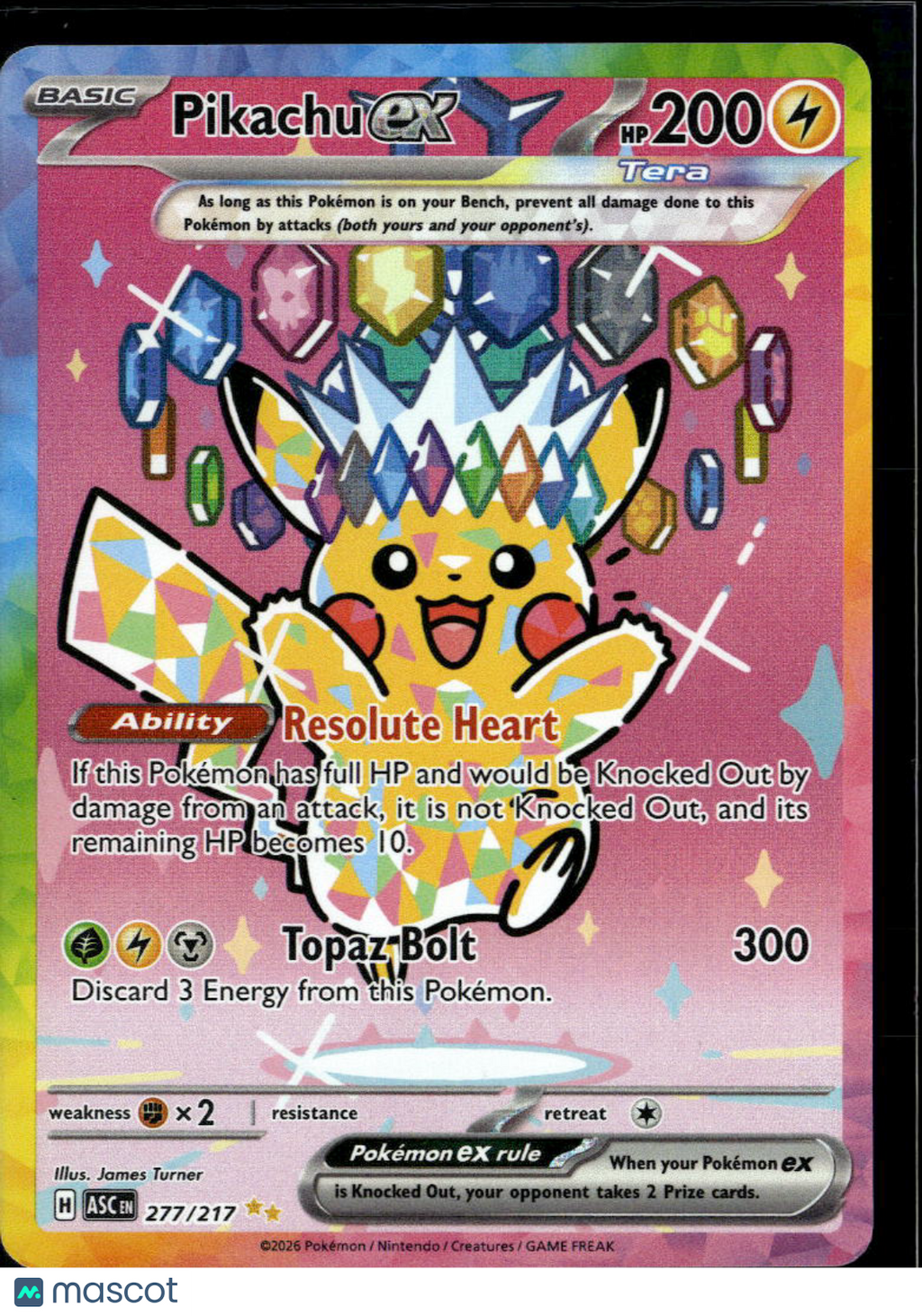 Pikachu EX 2026 Mega Evolution – Ascended Heroes Holo Secret Rare FA SAR