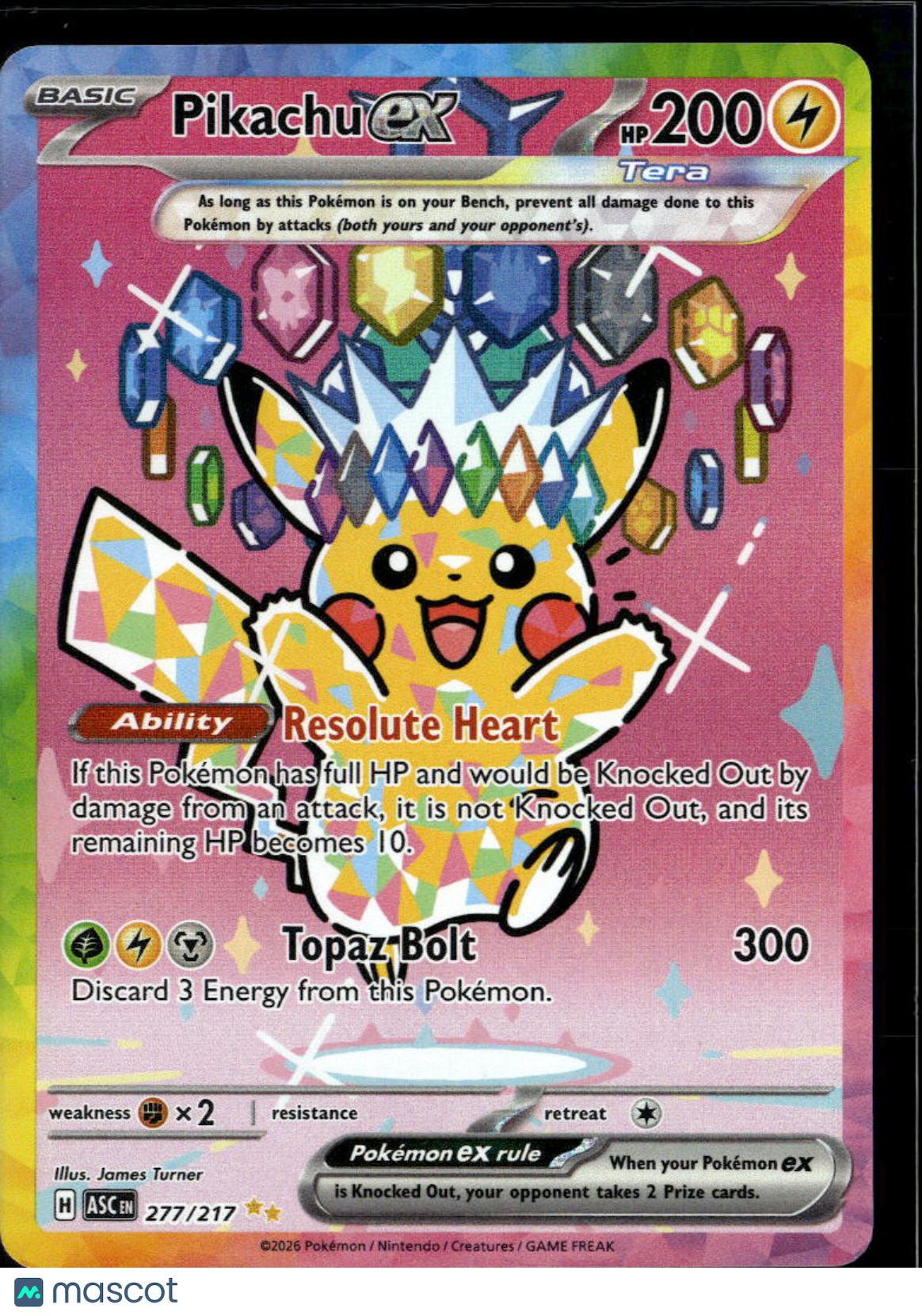 Pikachu EX 2026 Mega Evolution – Ascended Heroes Holo Secret Rare FA SAR