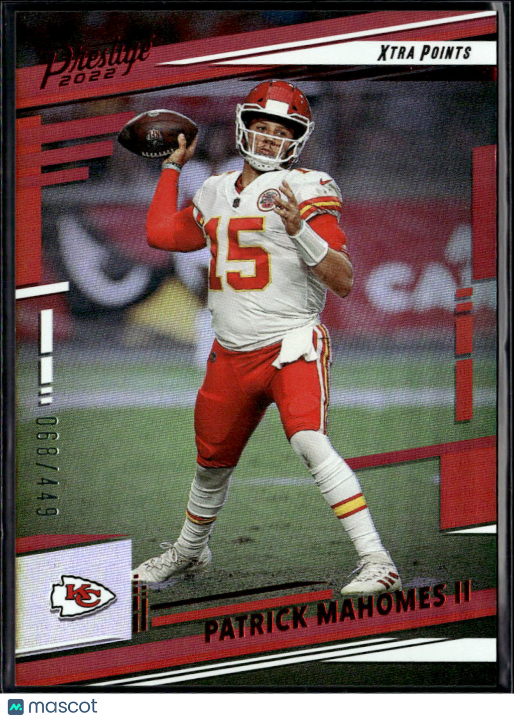 Patrick Mahomes II 2022 Prestige Red Xtra Points 68/449 Kansas City Chiefs