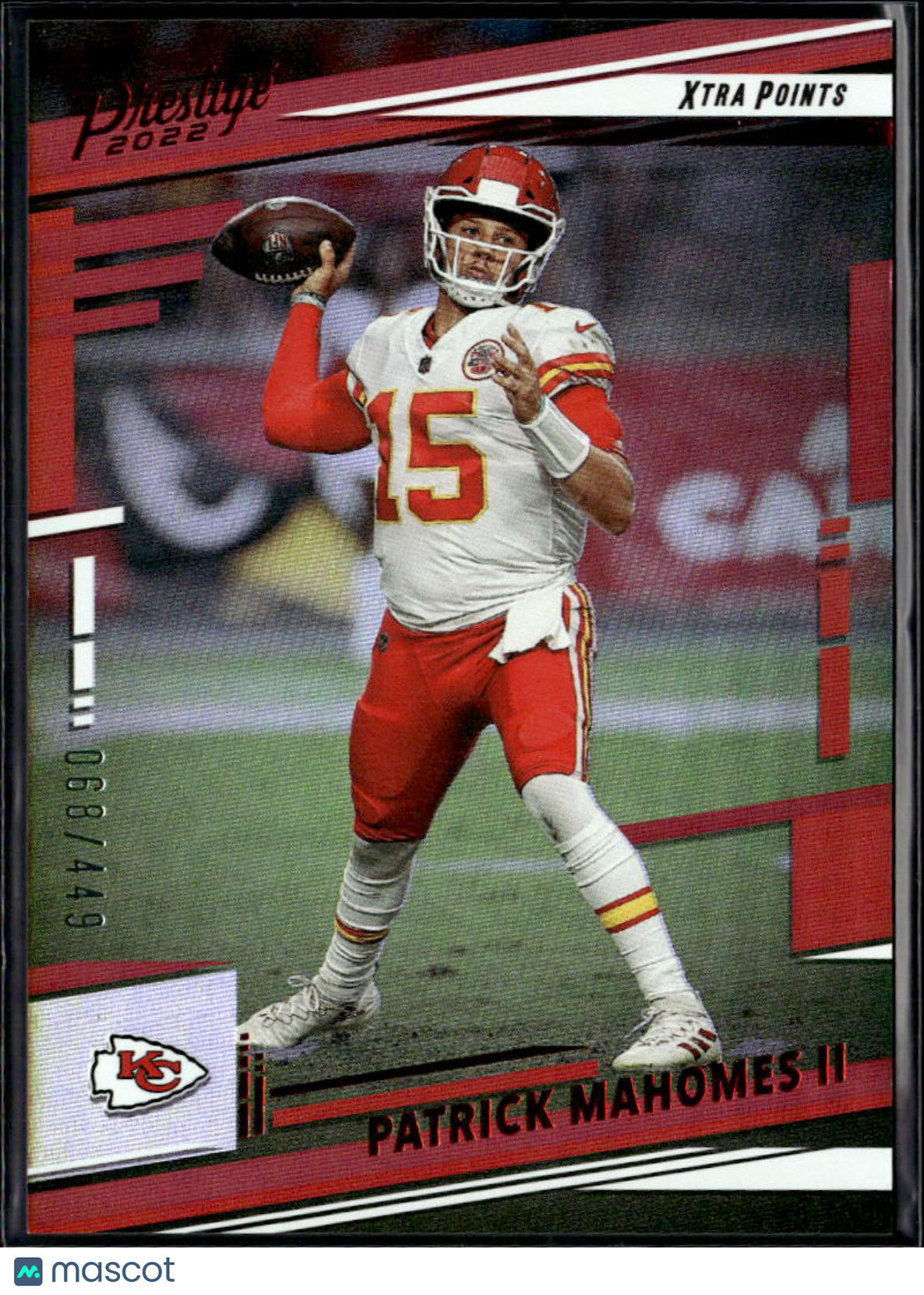 Patrick Mahomes II 2022 Prestige Red Xtra Points 68/449 Kansas City Chiefs