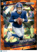 Jaxson Dart 2025 Prizm Orange Ice Prizm Rookie RC #332 New York Giants