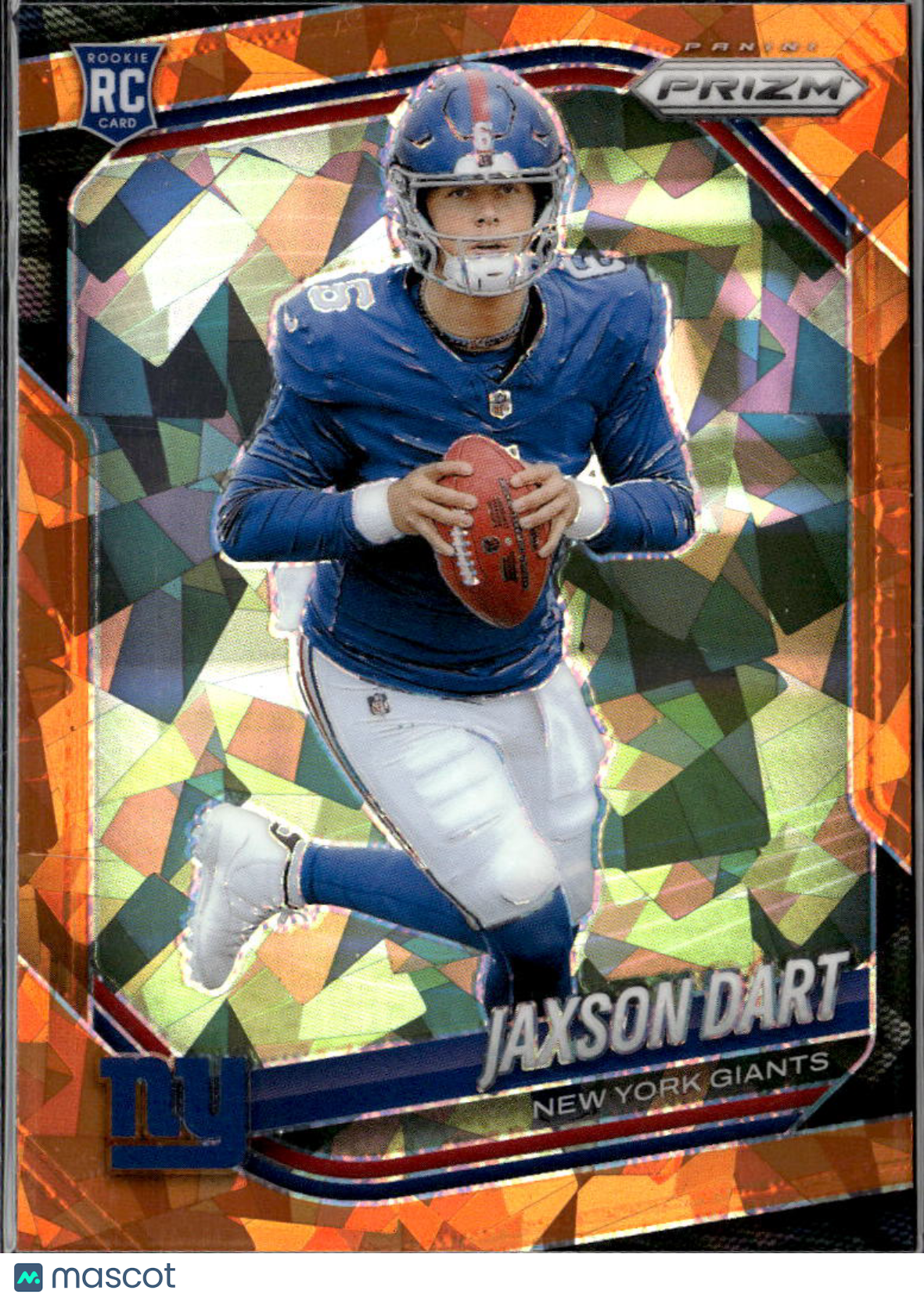 Jaxson Dart 2025 Prizm Orange Ice Prizm Rookie RC #332 New York Giants