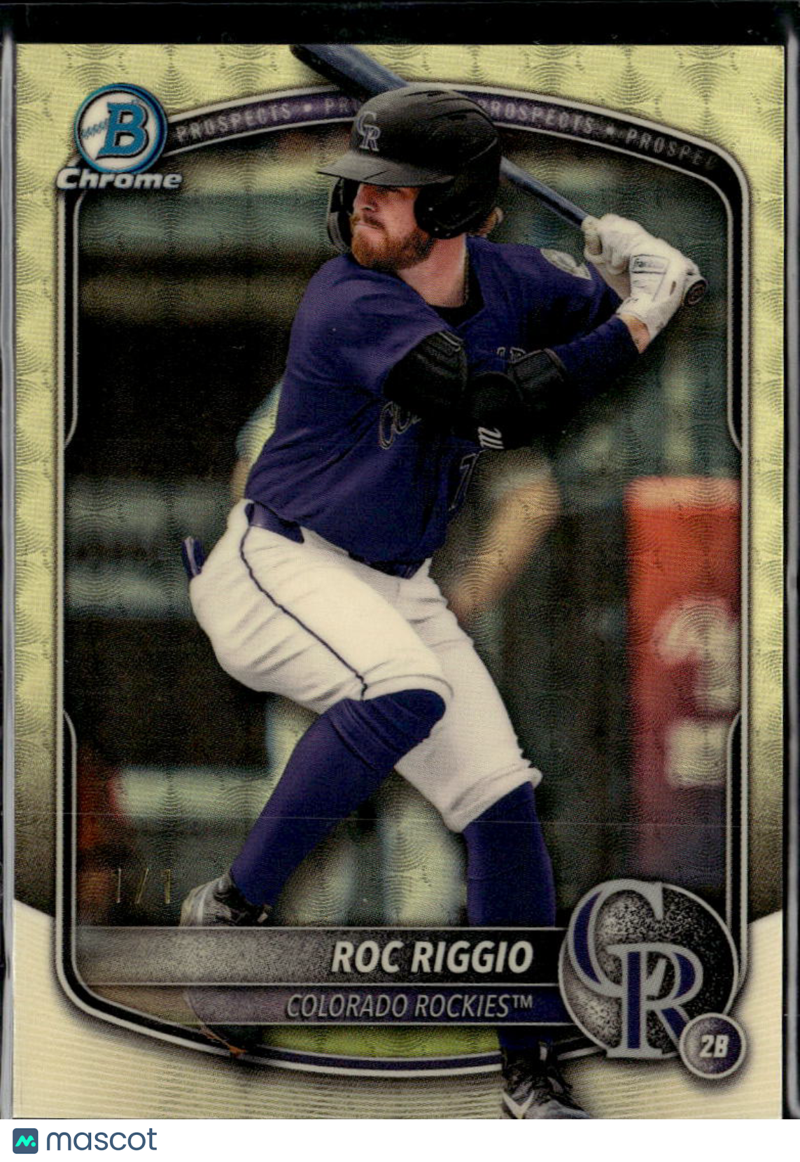 Roc Riggio 2025 Bowman Chrome Superfractor 1/1 #BDC19 Colorado Rockies