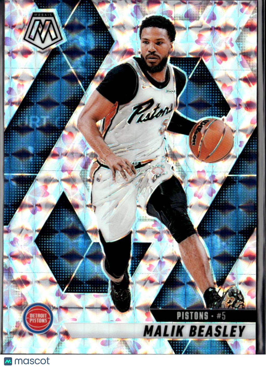 Malik Beasley 2024-25 Mosaic Cherry Blossom Prizm SSP 9/20 Detroit Pistons