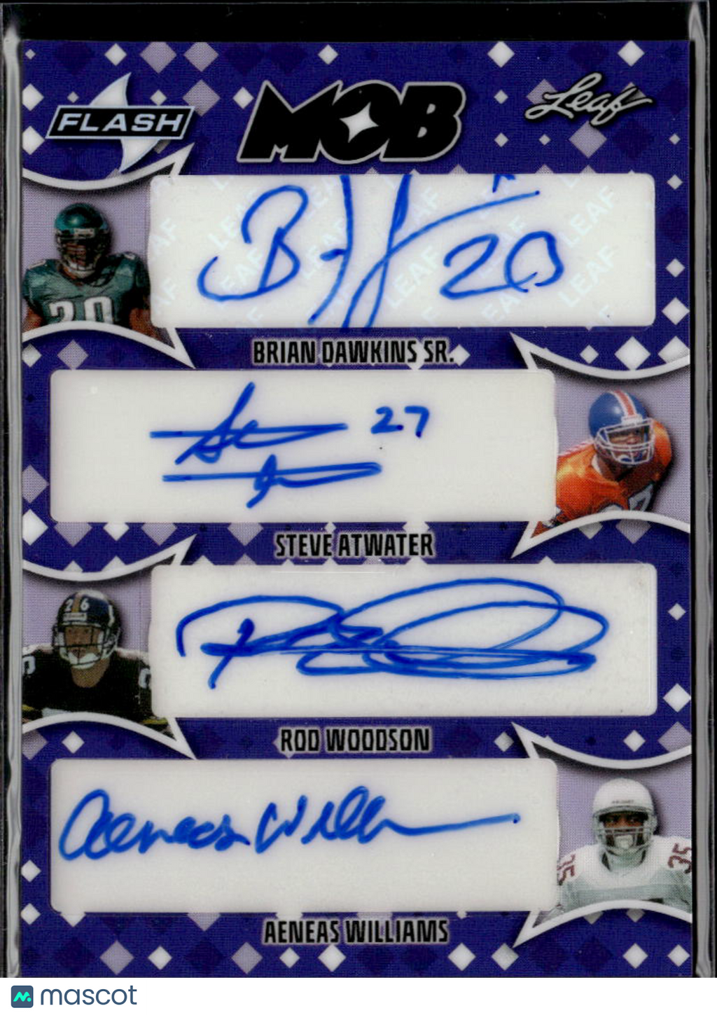 Rod Woodson Steve Atwater Brian Dawkins 2025 Leaf Triple Auto Autograph 1/1