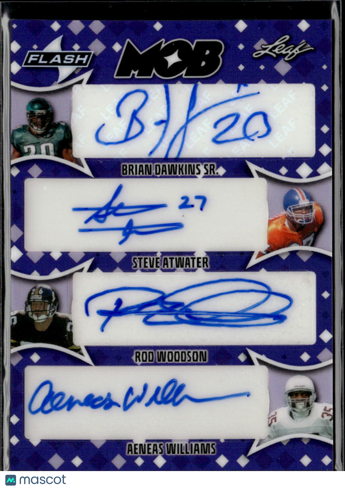 Rod Woodson Steve Atwater Brian Dawkins 2025 Leaf Triple Auto Autograph 1/1