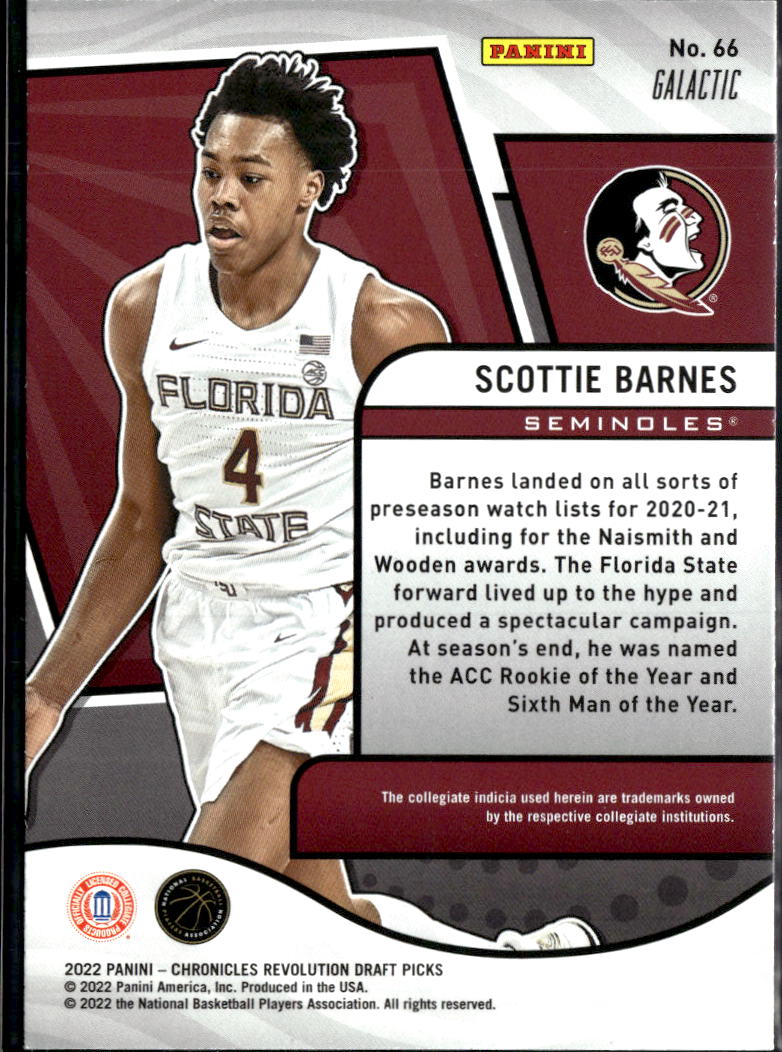 Scottie Barnes 2022 Revolution Galactic SSP CASE HIT Florida State Seminoles