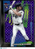 Carson Williams 2026 Topps Finest Purple XFractor Rookie RC 53/75 Tampa Bay Rays