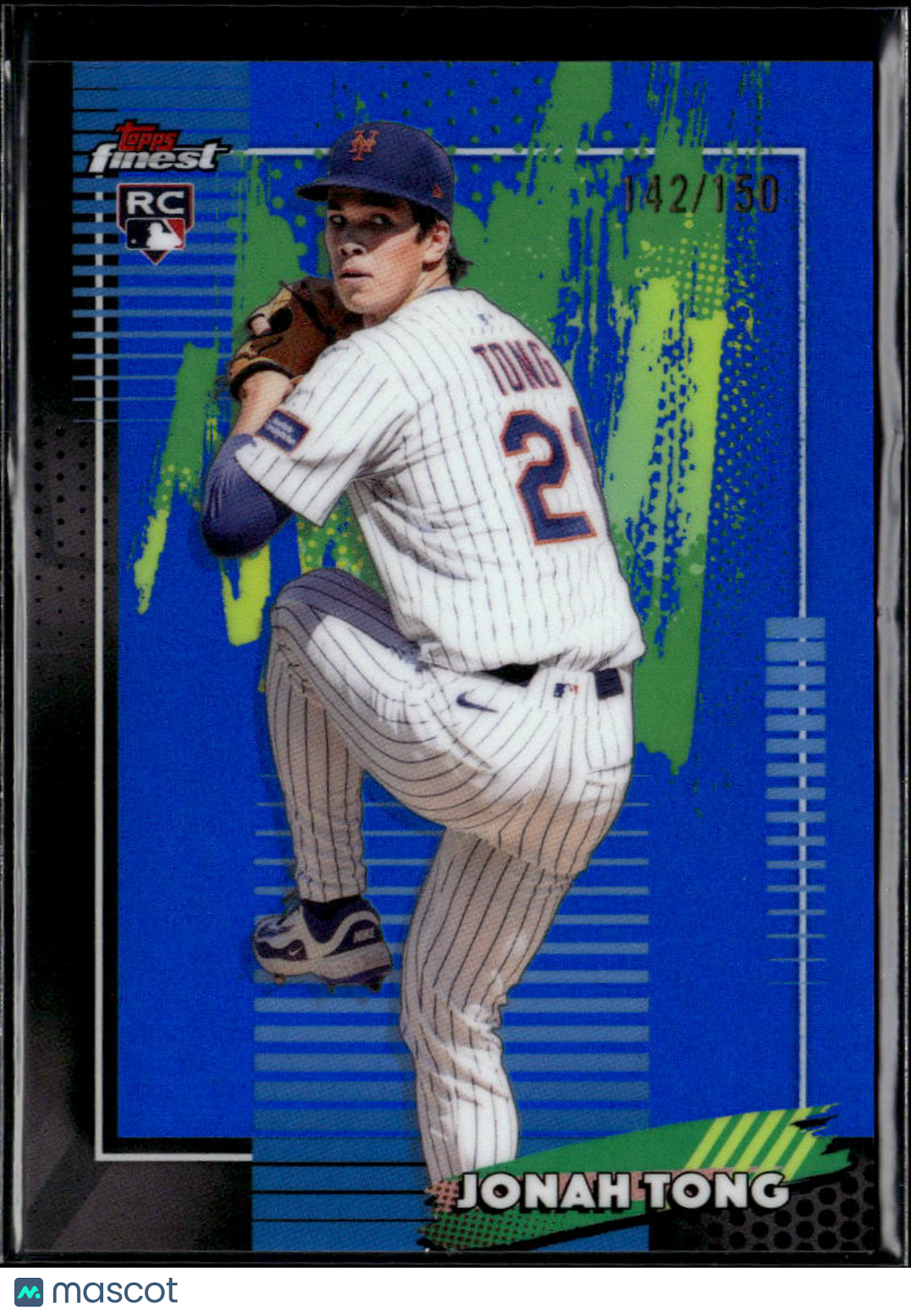 Jonah Tong 2026 Topps Finest Blue Refractor Rookie RC 142/150 New York Mets
