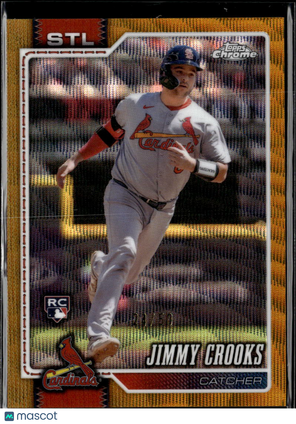 Jimmy Crooks 2026 Topps Chrome GOLD Wave Rookie RC 24/50 St. Louis Cardinals