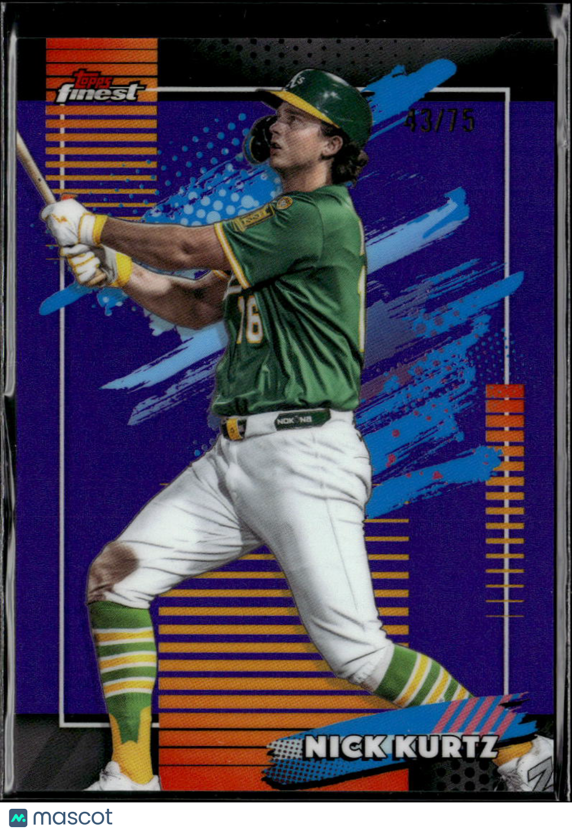 Nick Kurtz 2026 Topps Finest Purple Refractor 43/75 Oakland Athletics