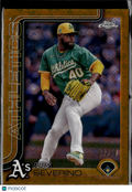 Luis Severino 2025 Topps Chrome GOLD Logofractor 7/50 Oakland Athletics