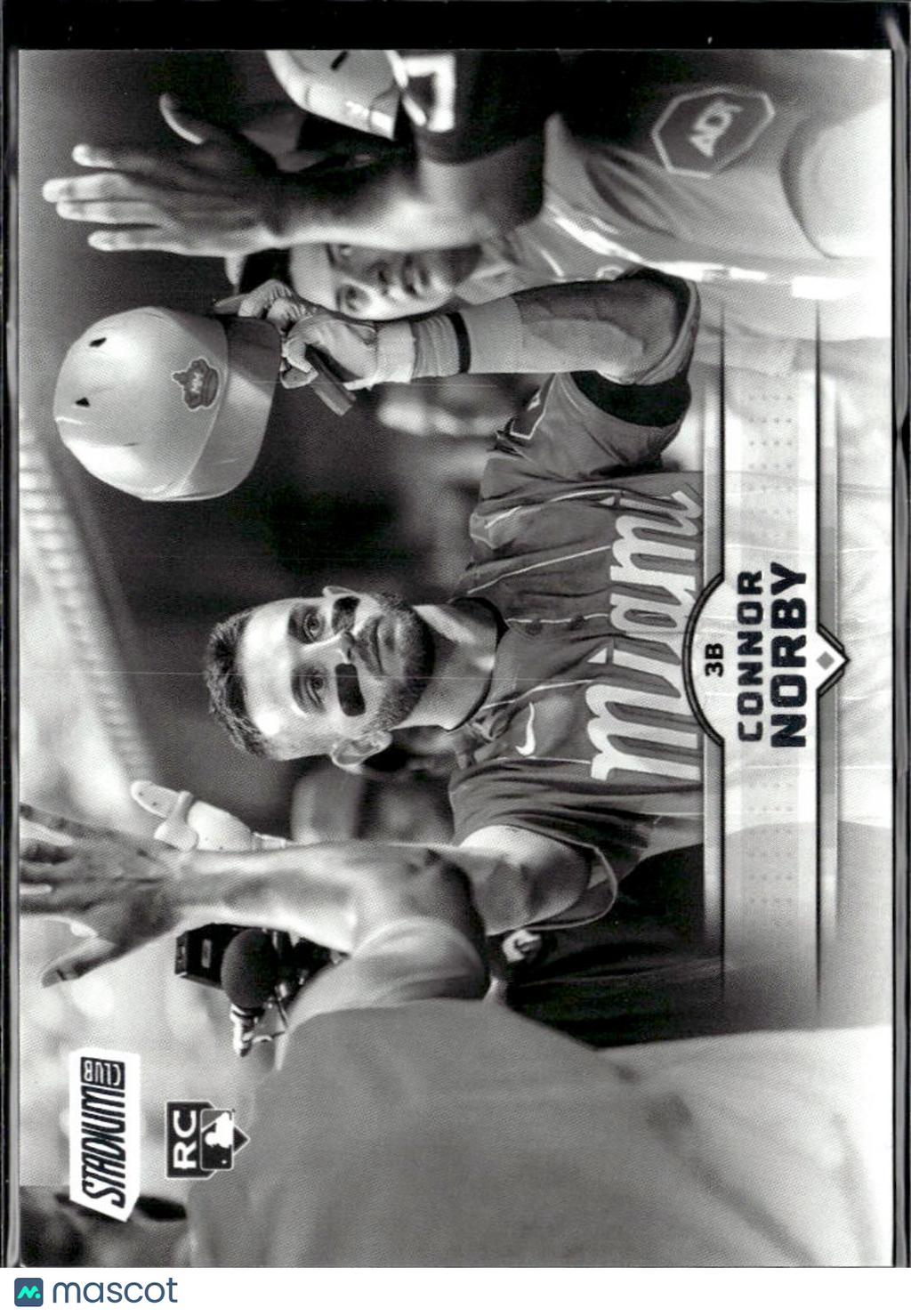 Connor Norby 2025 Topps Stadium Club Black and White RC SSP Miami Marlins